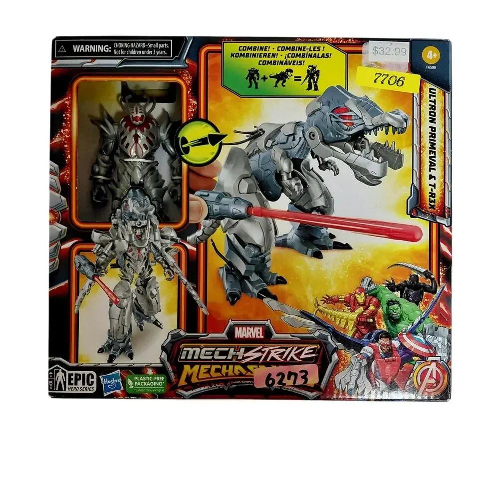 Marvel Mech Strike Mechasaurs Ultron Primeval & T-R3X Action Figure Set NIB